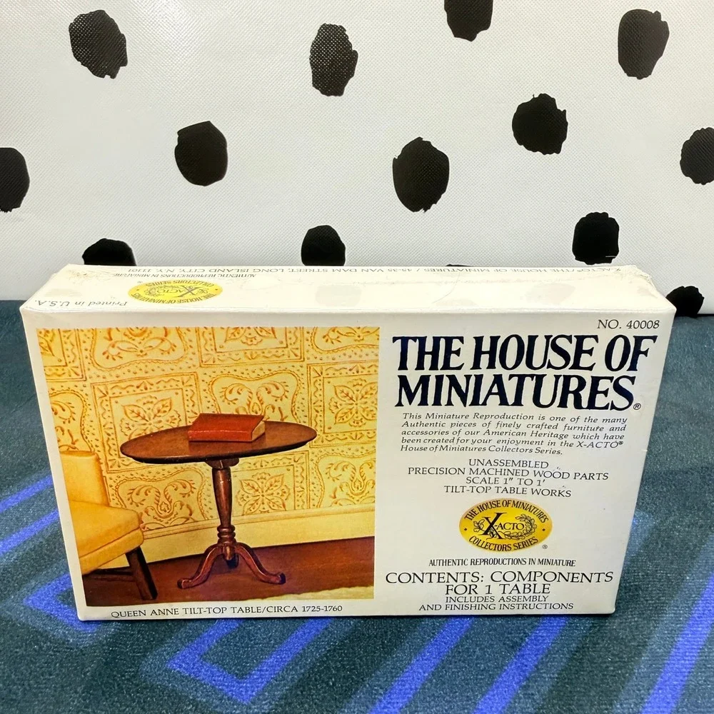 Lot 4 Vtg House of Miniatures Kits Factory Sealed 1:12 Hutch Chairs Table Top